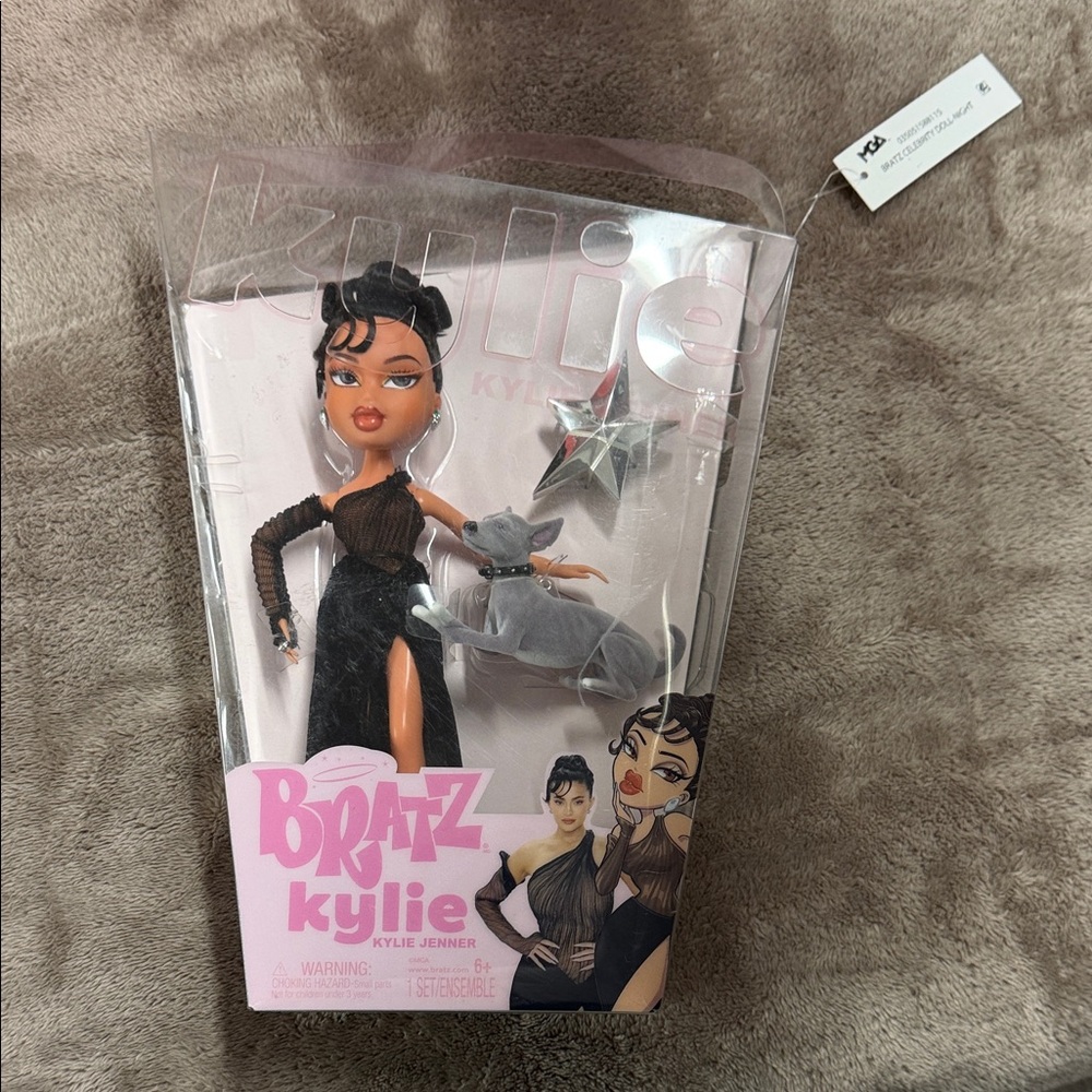 Bratz Kylie Doll with Stylish Black Outfit and Gray Pet